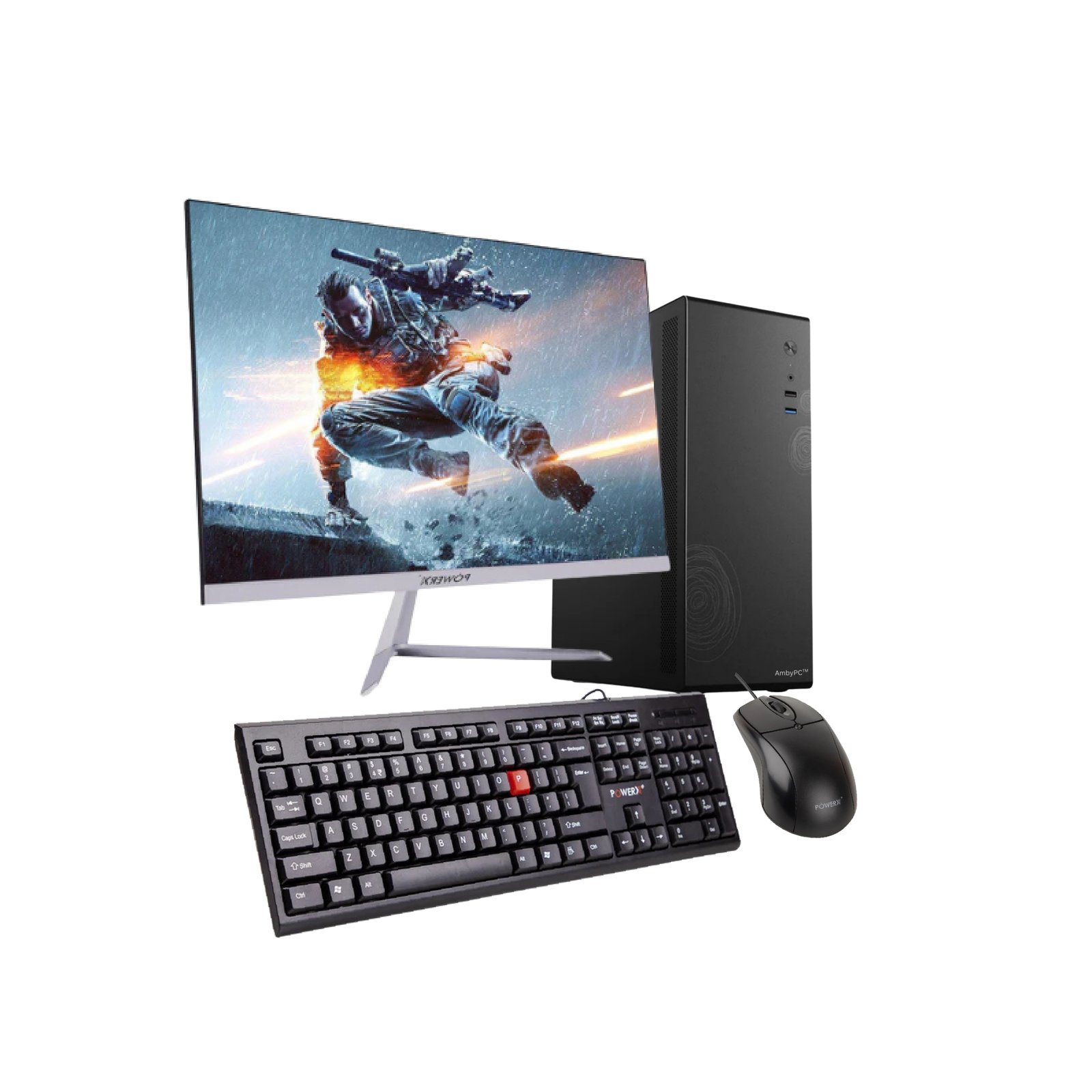 AmbyPC BizDesk 56 SFF 21.5" AIO Set | i5 6th Gen | 21.5" FHD Frameless LED Wide Monitor | Keyboard & Mouse | HDMI | Wi-Fi | Win10 Pro & MSO | 2 Year Warranty
